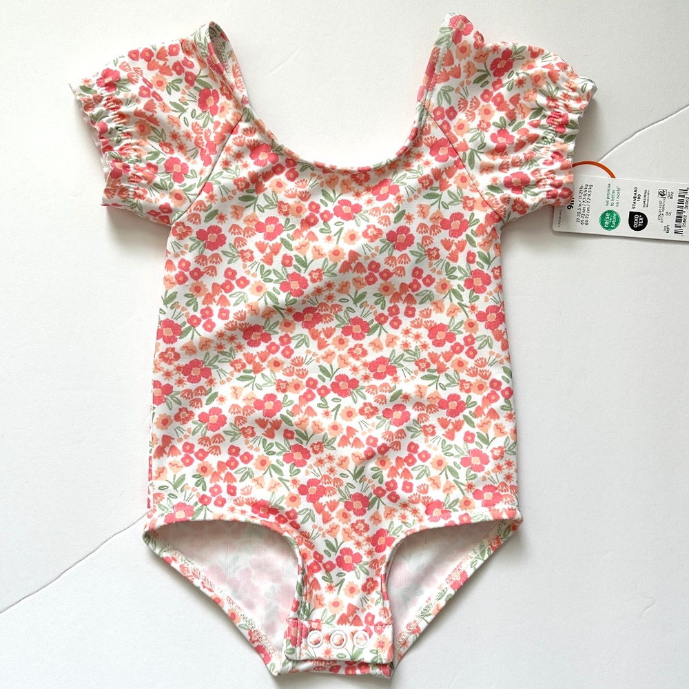 NWT Carter's Baby Girl Bathing Suit Size 9M Floral Bow